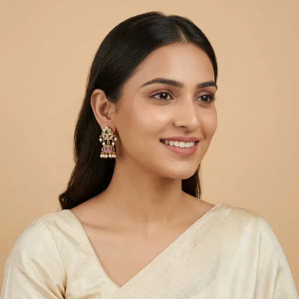Multicolor_Alloy_Kundan_Jhumka_Earrings_For_Women