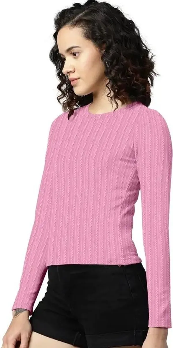 Pink_Polyester_Top_For_Women