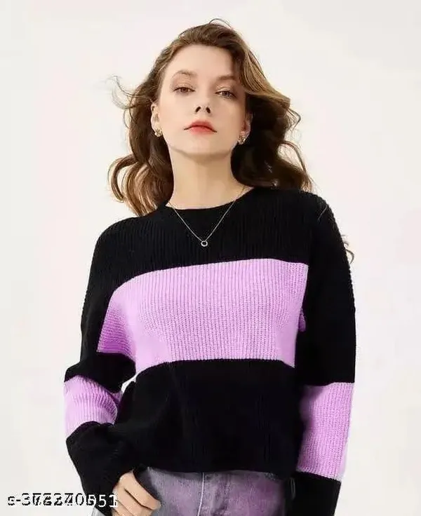 Black_&_Pink_Polyester_Top_For_Women