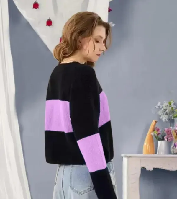Black_&_Pink_Polyester_Top_For_Women