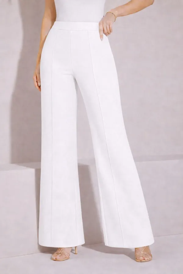 White_Viscose_Rayon_Trouser_For_Women