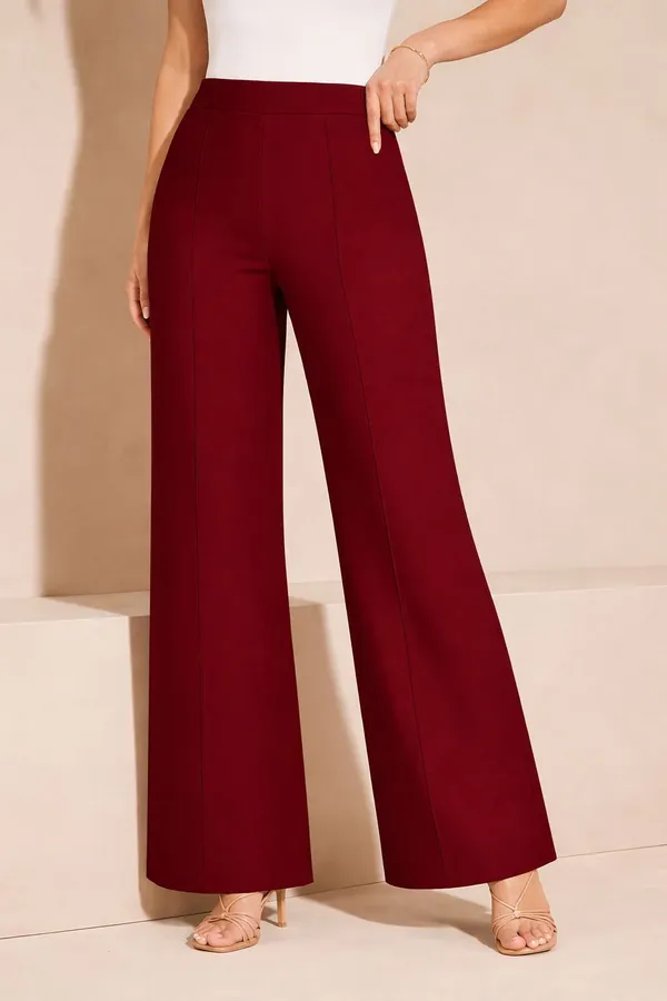 Maroon_Viscose_Rayon_Trouser_For_Women