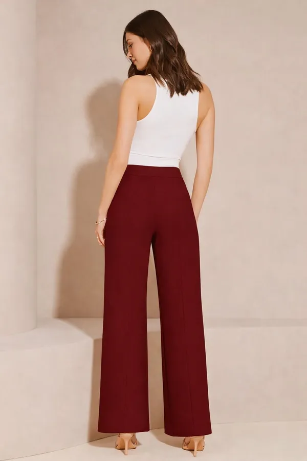 Maroon_Viscose_Rayon_Trouser_For_Women