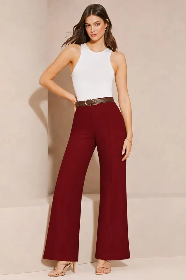 Maroon_Viscose_Rayon_Trouser_For_Women