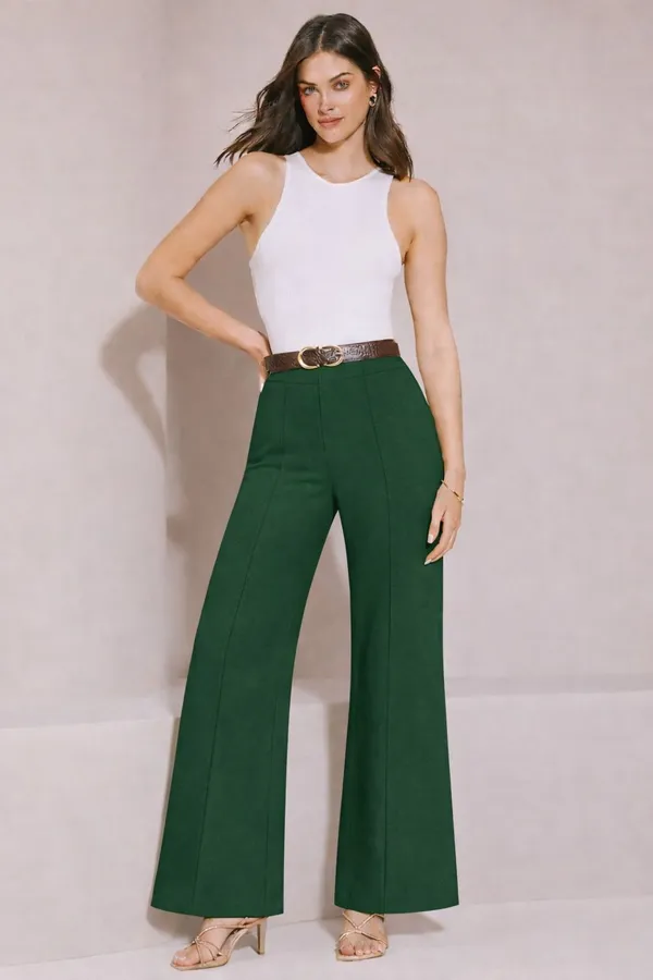 Green_Viscose_Rayon_Trouser_For_Women