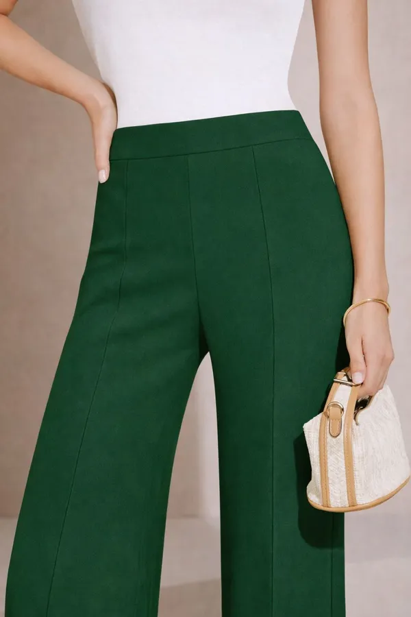 Green_Viscose_Rayon_Trouser_For_Women