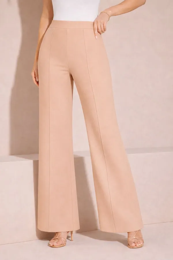 Cream_Viscose_Rayon_Trouser_For_Women