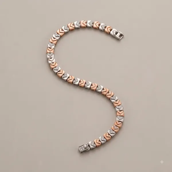 Rose_Gold_And_Silver_Silver_70%_Women_Bracelet_For_Women