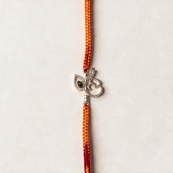 Orange_Silver_92.5%_Men_Rakhi_For_Men