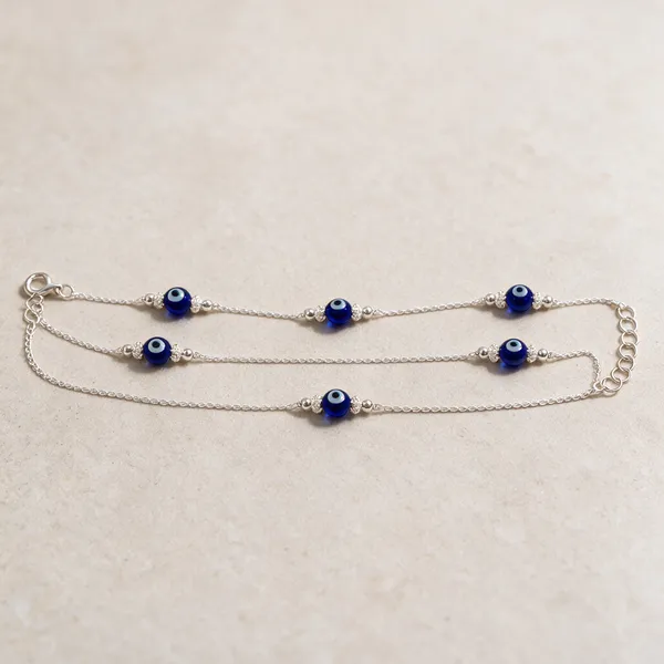 Silver_And_Blue_Silver_92.5%_Women_Anklet_For_Women