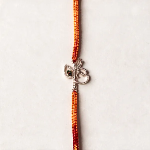Orange_Silver_92.5%_Men_Rakhi_For_Men