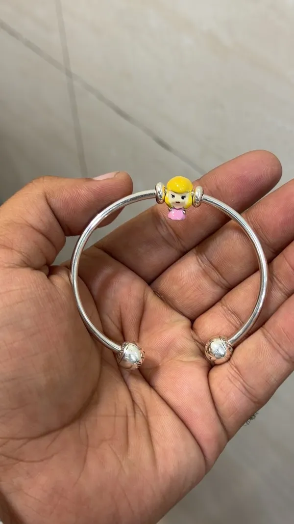 Silver_Tone_Cartoon_Charm_Open_Cuff_Bangle_For_Girls
