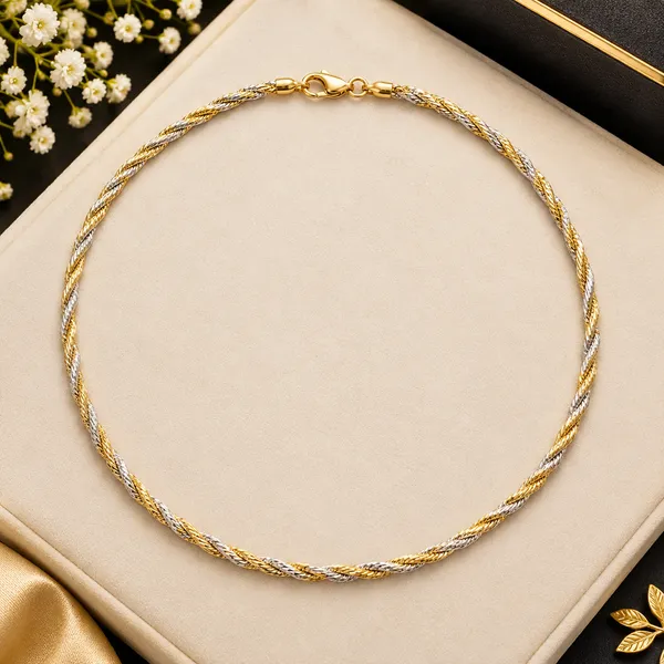 925_Sterling_Silver_Dual_Tone_Rope_Hasli_Necklace_for_Women