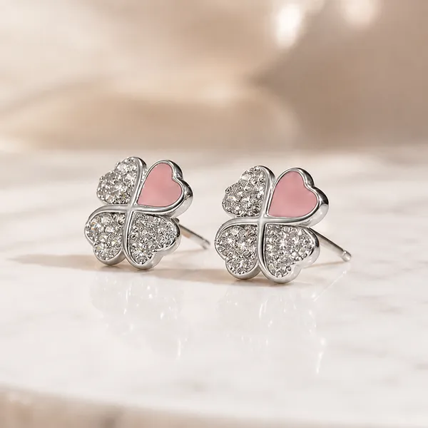 Pink_And_Silver_Silver_92.5%_Women_Earrings_For_Women