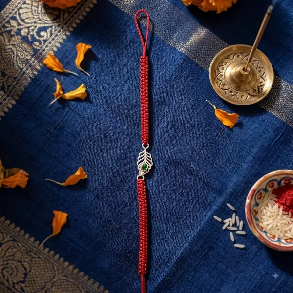 Red_Silver_92.5%_Men_Rakhi_For_Men