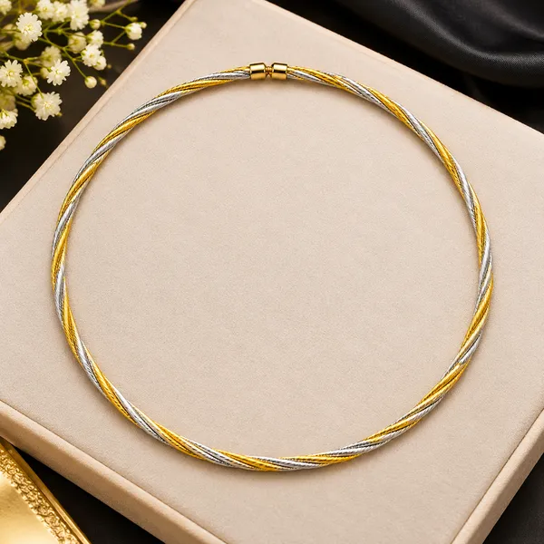 925_Sterling_silver_Dual_Tone_Rope_Hasli_Necklace_for_Women
