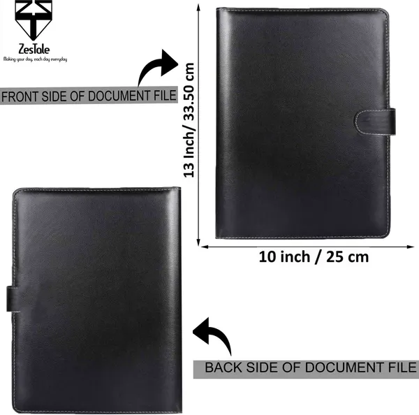 Zestale_Premium_Leatherette_Conference_Document_Folder_Set_Of_1,_Black