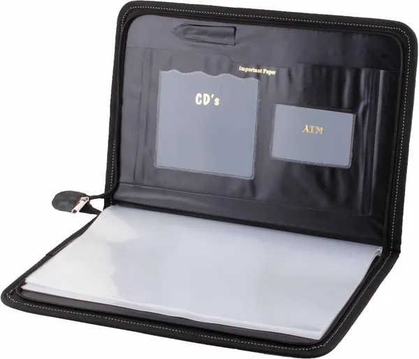 Zestale_Premium_Leatherette_Document_Folder_Set_Of_1,_Black
