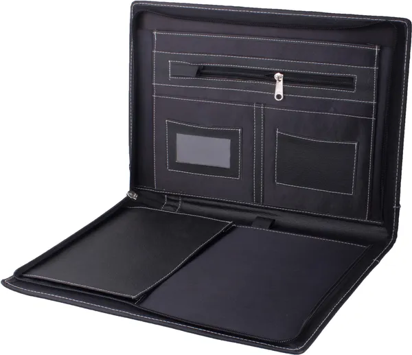 Zestale_Premium_Leatherette_Conference_Document_Folder_Set_Of_1,_Black