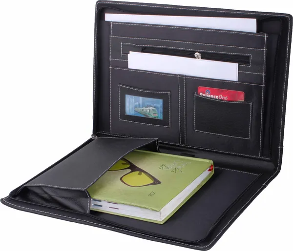 Zestale_Premium_Leatherette_Conference_Document_Folder_Set_Of_1,_Black