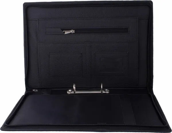 Zestale_Premium_Leatherette_2_Ring_Document_Folder_Set_Of_1,_Black
