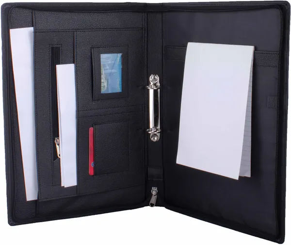 Zestale_Premium_Leatherette_2_Ring_Document_Folder_Set_Of_1,_Black