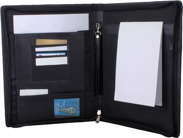 Zestale_Premium_Leatherette_Conference_Document_Folder_Set_Of_1,_Black