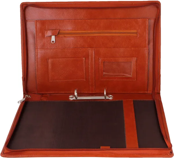 Zestale_Premium_Leatherette_2_Ring_Document_Folder_Without_Leafs_Set_Of_1,_Tan
