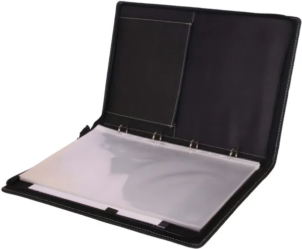 Zestale_Premium_Leatherette_4_Ring_Document_Folder_Without_Leaf_Set_Of_1,_Black