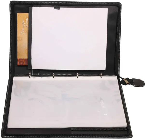 Zestale_Premium_Leatherette_4_Ring_Document_Folder_Without_Leaf_Set_Of_1,_Black