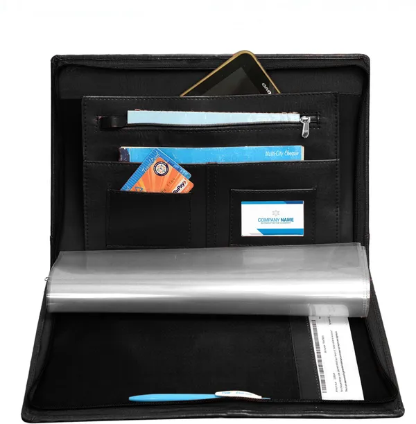 Zestale_Premium_Faux_Leather_2_Ring_Document_Folder_With_Leafs_Set_Of_1,_Black