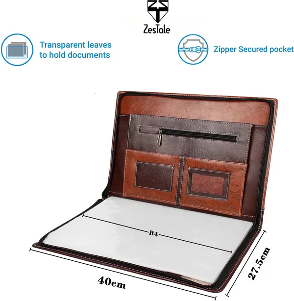 Zestale_Pu_Leather_Multipurpose_File_Folder/_Document_Folder_Set_Of_1,_Brown