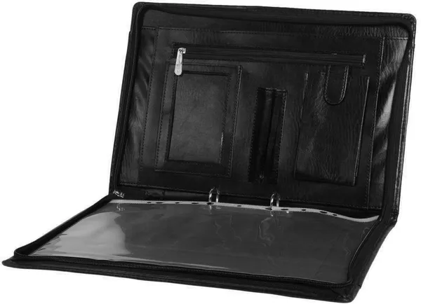 Zestale_Premium_Leatherette_Ring_Document_Folder_With_20_Leafs_Set_Of_1,_Black