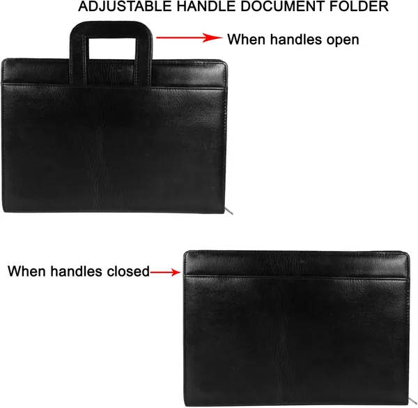 Zestale_Premium_Leatherette_Ring_Document_Folder_With_20_Leafs_Set_Of_1,_Black