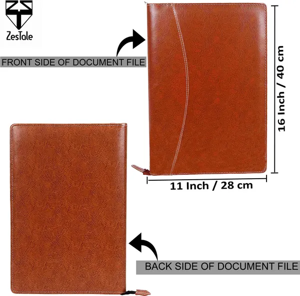 Zestale_Premium_Leatherette_Document_Folder_Set_Of_1,_Brown