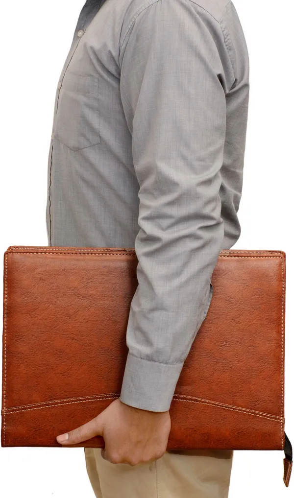 Zestale_Premium_Leatherette_Document_Folder_Set_Of_1,_Brown
