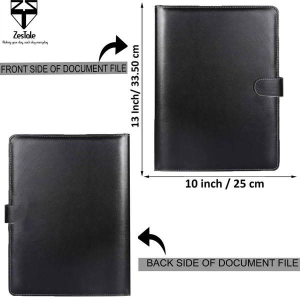 Zestale_Premium_Leatherette_Clip_Document_File_Set_Of_2,_Black