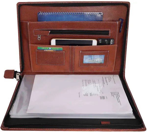 Zestale_Premium_Leatherette_Document_Folder_Set_Of_2,_Black,_Brown