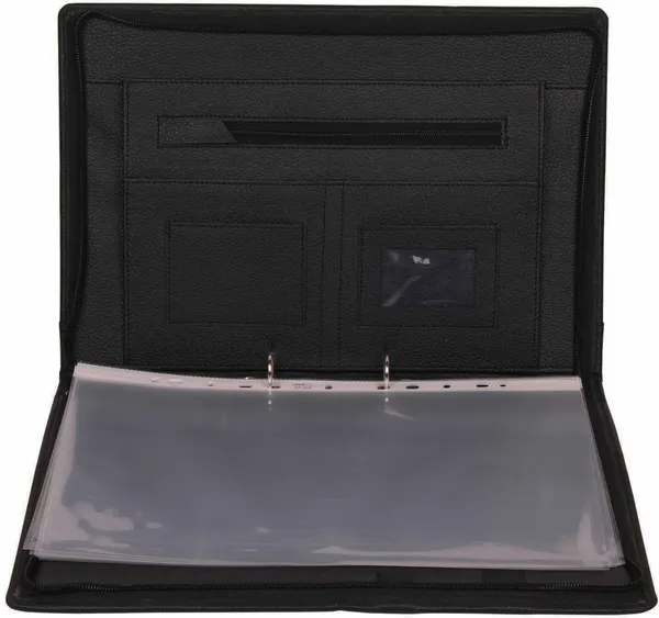 Zestale_Premium_Leatherette_Document_Folder_With_12_Leafs_Set_Of_1,_Black