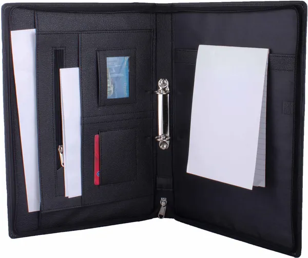 Zestale_Premium_Leatherette_Document_Folder_With_12_Leafs_Set_Of_1,_Black