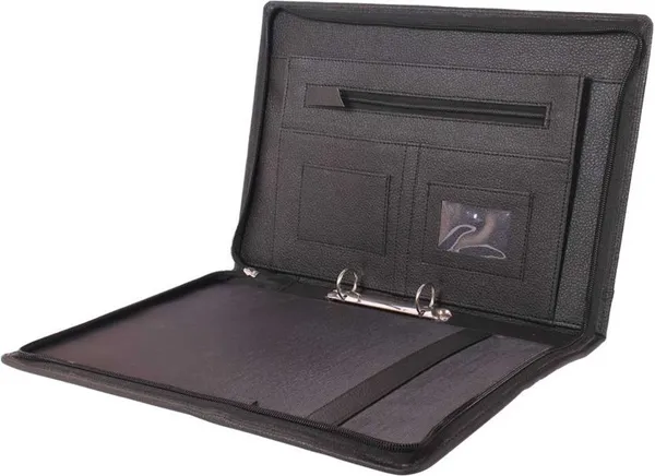 Zestale_Premium_Leatherette_Document_Folder_With_12_Leafs_Set_Of_1,_Black