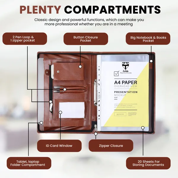 Zestale_Pu_Leather_Adjustable_Handle_2_Ring_Document_File_Folder_With_20_Leafs_Set_Of_1,_Brown