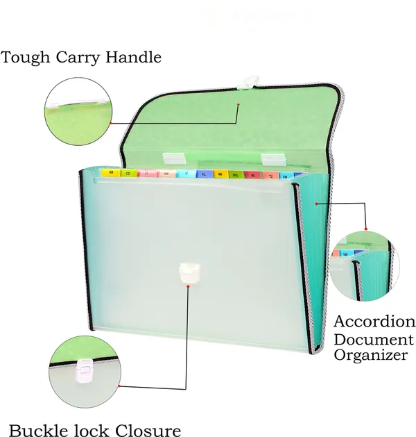 Zestale_Polypropylene_13_Pocket_Expanding_File_With_Handle_And_Index_Tab_Document_File_Folder_Set_Of_1,_Green