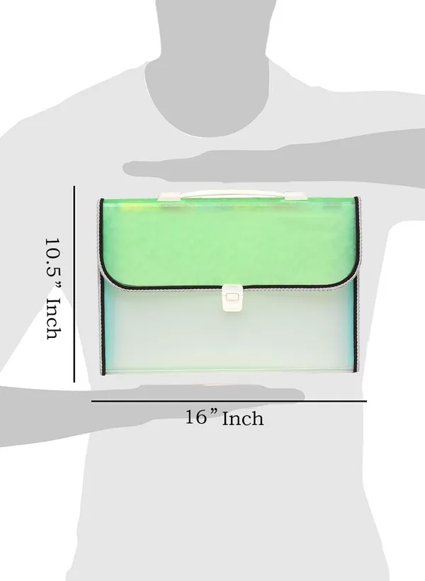 Zestale_Polypropylene_13_Pocket_Expanding_File_With_Handle_And_Index_Tab_Document_File_Folder_Set_Of_1,_Green