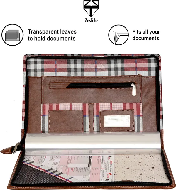 Zestale_Pu_Leather_Document_File_Folder_Set_Of_1,_Multicolor
