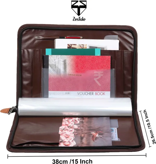 Zestale_Faux_Leatherette_Executive_Folder_Set_Of_1,_Multicolor