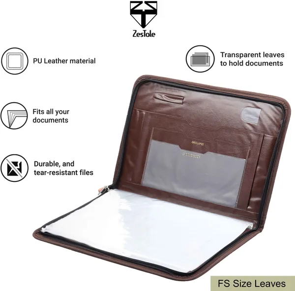 Zestale_Faux_Leatherette_Executive_Folder_Set_Of_1,_Multicolor