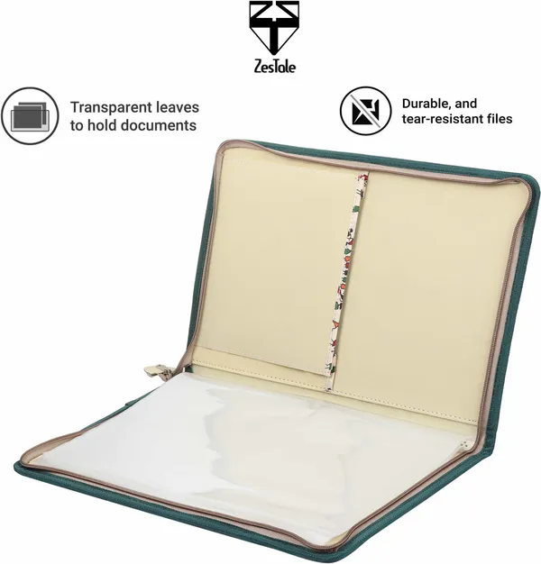 Zestale_Jute_Adjustable_Handle_Document_File_Folder_20_Leaves_Set_Of_1,_Multicolor