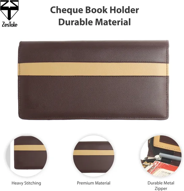 Zestale_Leatherette_Bank_Organizer/Cheque_Book_Holder_And_Passbook_Cover_Set_Of_1,_Multicolor