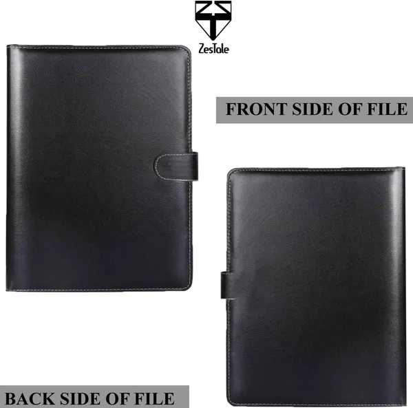 Zestale_Premium_Leatherette_Conference_Document_Folder,Document_Files_For_Certificates_Set_Of_1,_Black